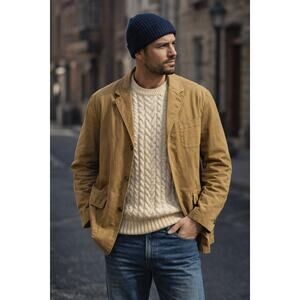 Vintage Y2K GAP Men's Khaki Chore Blazer Jacket Herritage Utility Size XL